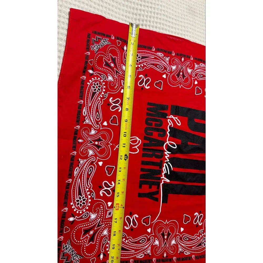 Paul McCartney Wings Tour Concert Merch Red Paisley Western Bandana Souvenir